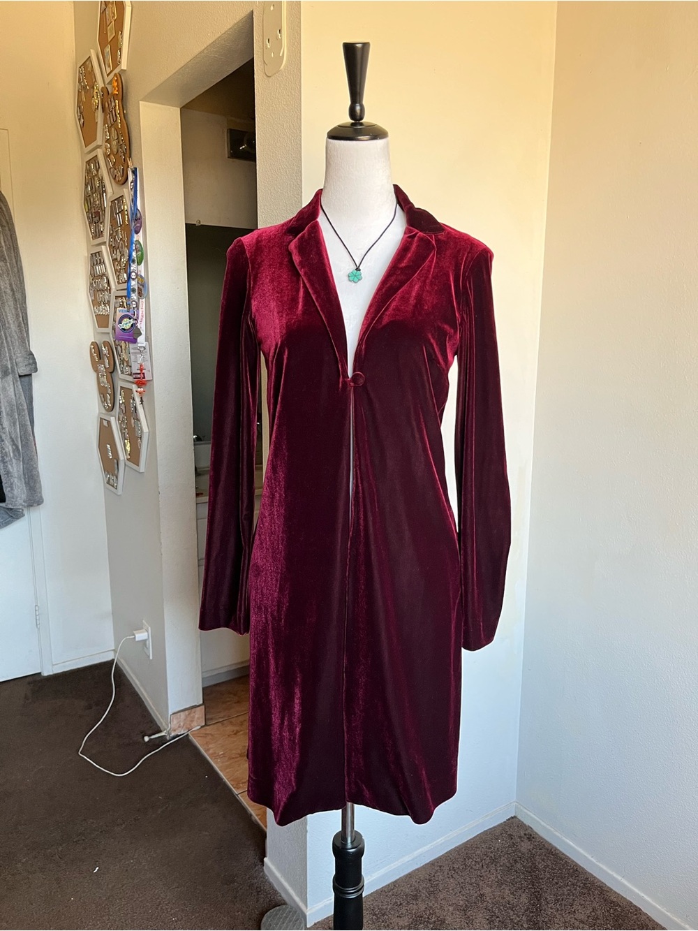 Vintage Whimsygoth Velvet Burgundy Cardigan size 6